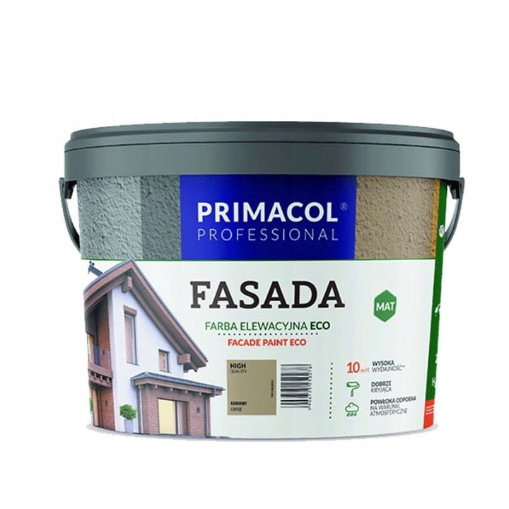 Primacol Fasada Eco homlokzatfesték, 2,7l, matt, időjárásálló, kávé színű