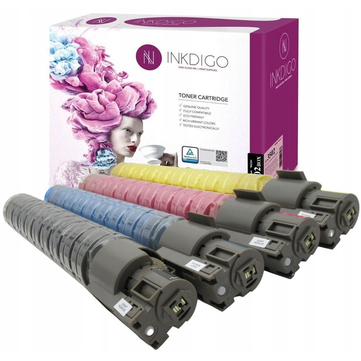 Комплект 4 тонера INKDIGO за Ricoh 3502, черен, циан, магента, жълт, 28000x18000 страници