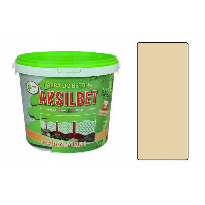 Vopsea pentru beton Aksilbet 1 l, hidroizolanta, rezistenta la conditii atmosferice, bej