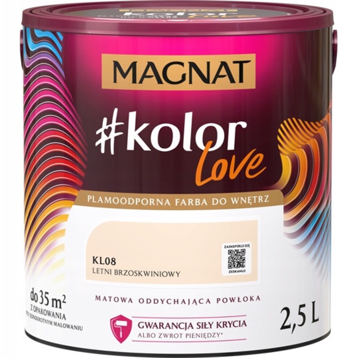 Magnat #kolorLove KL08 mosható festék, nyári barack, 5L, foltálló, matt
