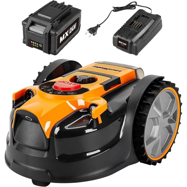 Robot de tuns iarba LawnMaster VBRM16, 15cm latime taiere, acumulator 24V, pentru suprafete de pana la 100m2, fara fir