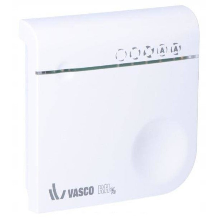 Vasco Y341100000401K páratartalom érzékelő szellőzéshez, falra vagy mennyezetre szerelhető, fürdőszobákban, konyhákban, mosókonyhákban használható