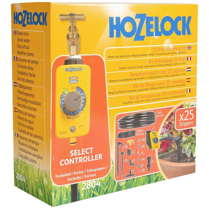 Set de irigare automat Hozelock, 25 plante, 15m furtun