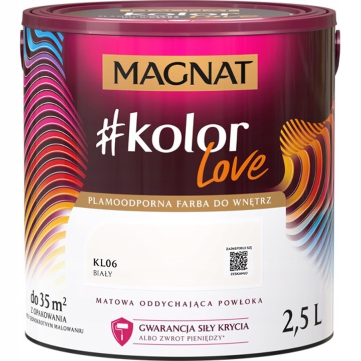 Matt beltéri festék, Magnat, #kolorLove, fehér, 2,5L