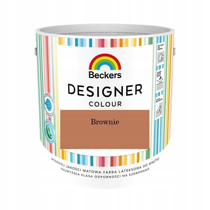 Beckers matt latex festék 2,5L, Brownie szín, mosásálló, ecsettel vagy hengerrel felvihető