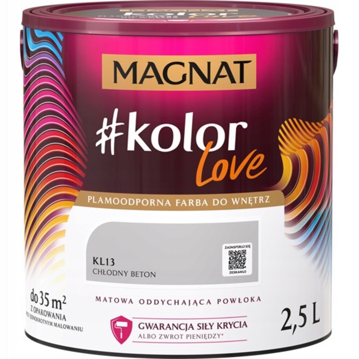 Magnat Kolor Love latex festék, foltálló, matt, hideg beton KL13, 5L