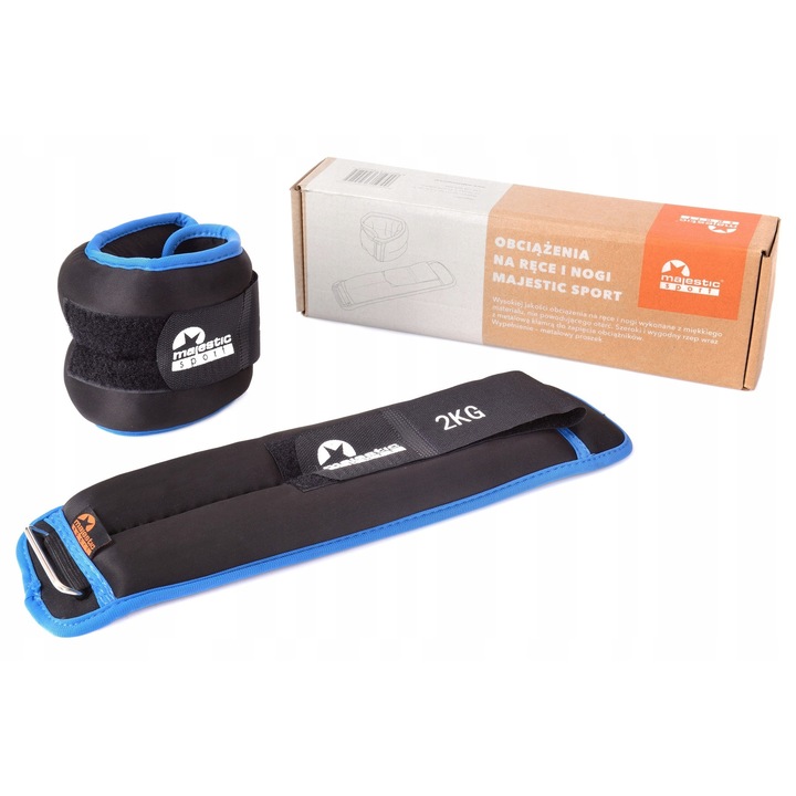 Greutati fitness set 2x2 kg, Majestic Sport, neopren, 35x10cm