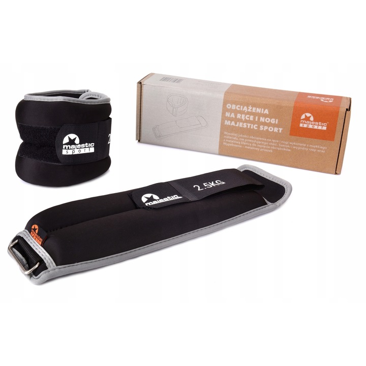 Greutati fitness set 2x2,5 kg, Majestic Sport, neopren, 36x10cm
