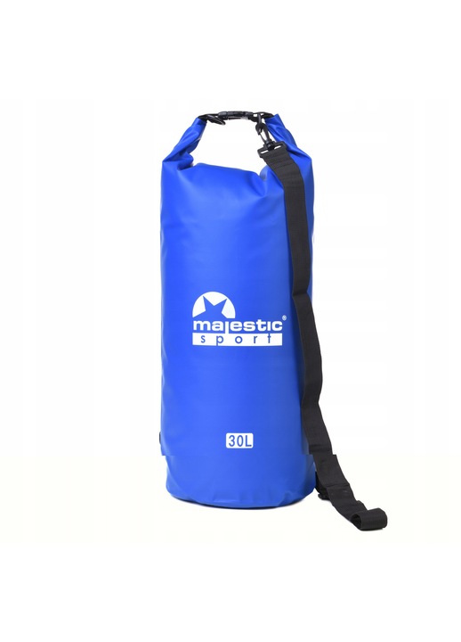 Sac impermeabil Majestic Sport GOBI 30L, albastru, cu bretele reglabile, material PVC 500D
