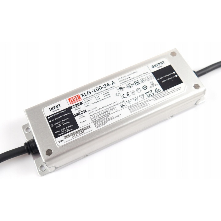 LED захранване Mean Well XLG-200-24 24V 200W 8.3A IP67 199x63x35.5mm