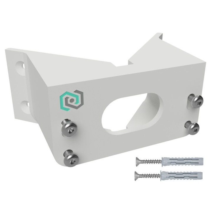 Suport de colt pentru camera IP, Delospro, 2,5K, alb, set montaj