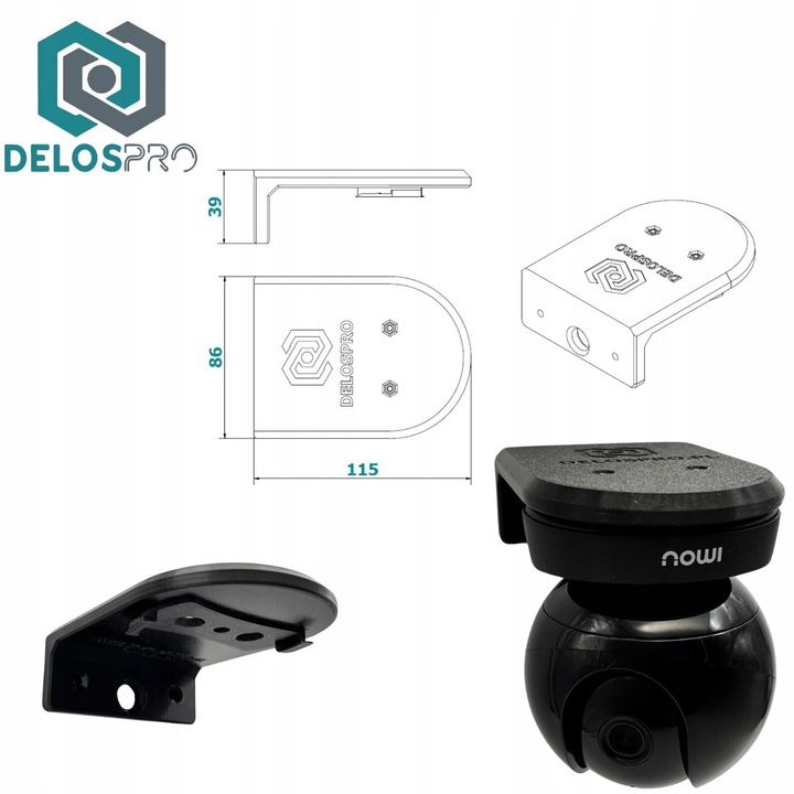 Suport de perete pentru camera IP Imou Rex 2D 5MP IPC-GK2DP-5C0W Soft AP DELOSPRO