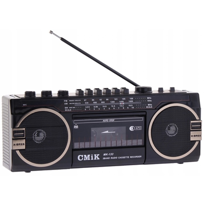 Радиокасетофон CMiK MK-133, USB, SD, FM/AM/SW, 3 обхвата, с функция за запис