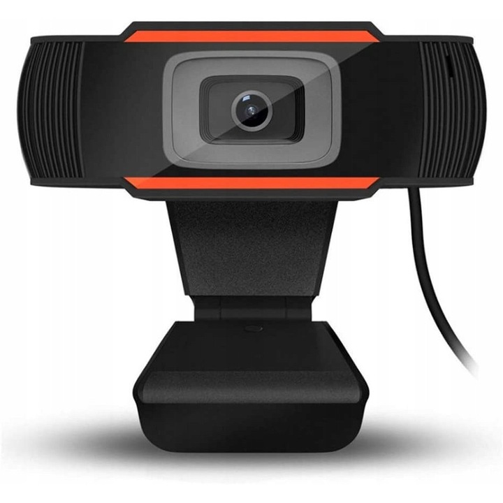 Webkamera mikrofonnal, 720p, 110°-os látószög, 115 cm kábel, fekete