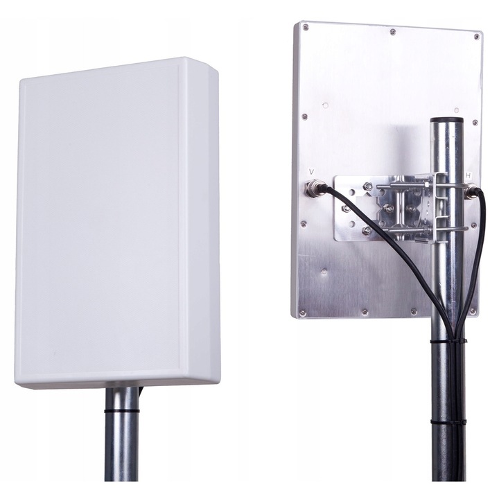 Антена DUAL панелна LTE 2x15 dBi, 800-2600 MHz, 340x220x65mm, пълен комплект със стойка и 10м кабел