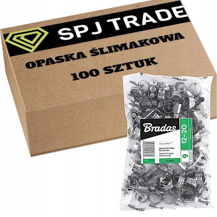 Set 100 bucati cleme de prindere Bradas 12-20mm, metalica, rezistenta, inoxidabila