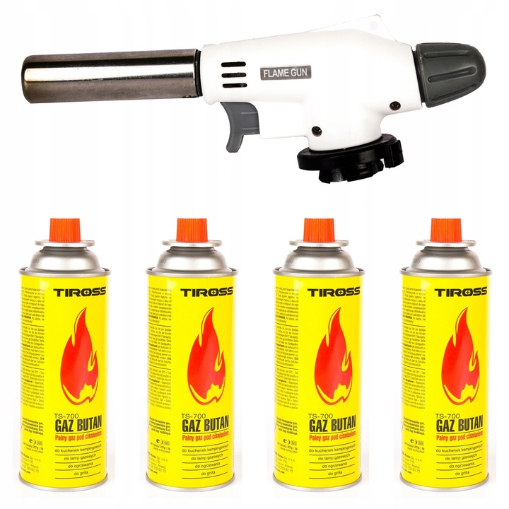 Set torta cu 4 cartuse gaz 400ml, metal, ceramica, 1300°C