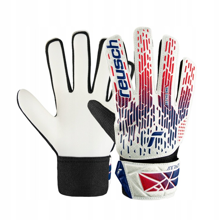 Manusi de fotbal Reusch Attrakt Starter Solid, rosu-alb, pentru copii, marimea 6