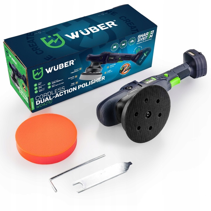 Ъглошлайф Wuber, 20V, 150мм, 6 скорости, безжичен