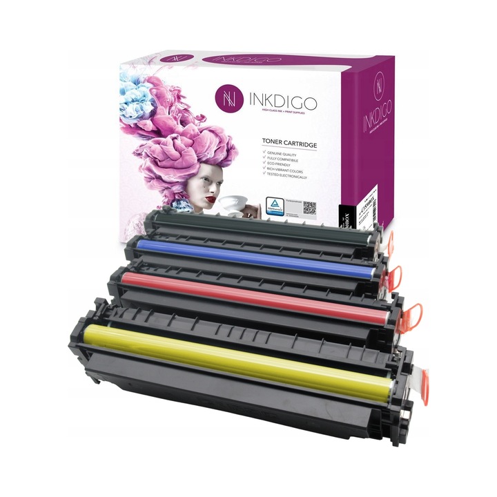 Комплект 4 тонера Inkdigo за HP W2030X, черен, циан, жълт, магента