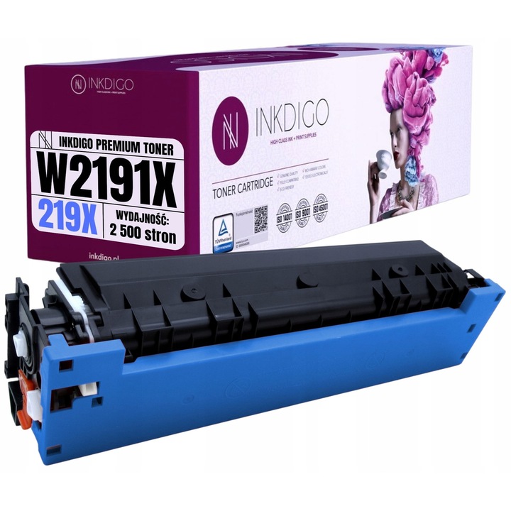 Тонер съвместим INKDIGO W2191X за принтери HP, циан, 2500 страници A4
