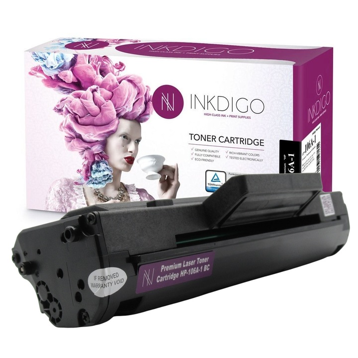Тонер Inkdigo HP-W1106A, черен, XL капацитет, 1000 страници