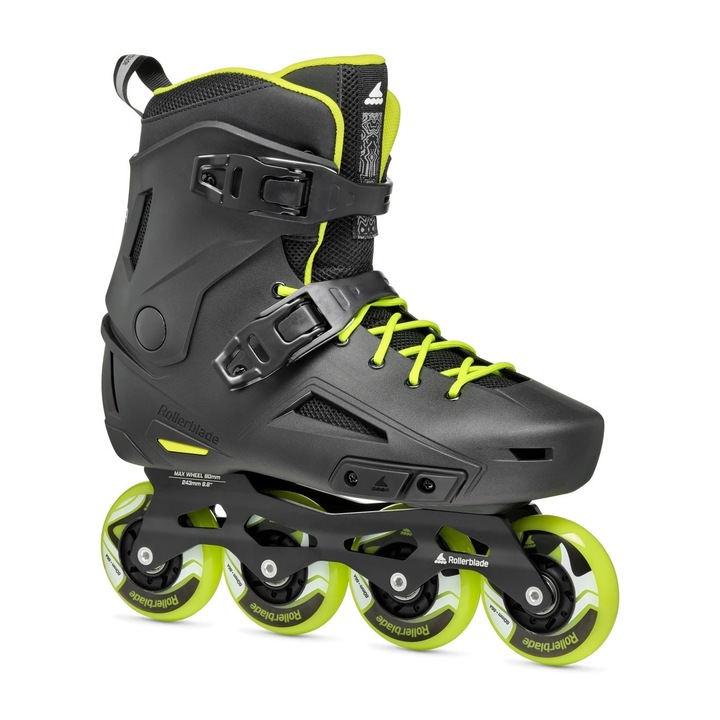 Role Rollerblade Lightning, 80 mm, negru, set cu footboard Sizer