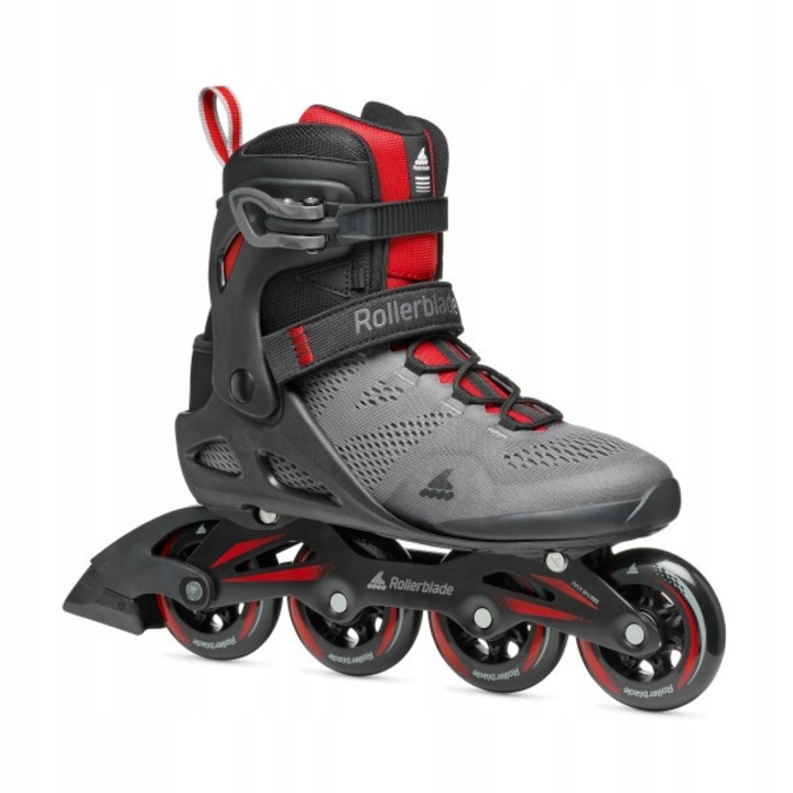 Role Rollerblade Macroblade 84, gri inchis / rosu, marimea EU 47,0 - 47,5, roti 84mm, sistem de inchidere BOA