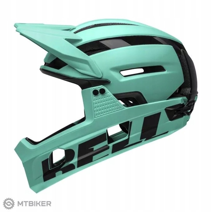 Bell Super Air R MIPS Spherical teljes arcot fedő sisak, türkiz-rózsaszín, M (55-59 cm), 18 szellőzőnyílás, súly 640g