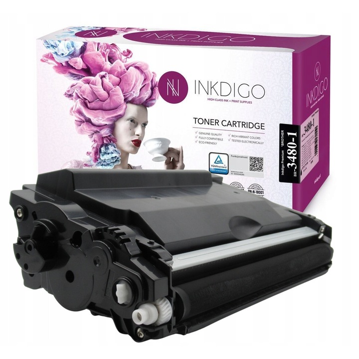 Съвместим тонер INKDIGO за Brother BR-3480-1, черен, капацитет 8000 страници A4, тип Premium XL