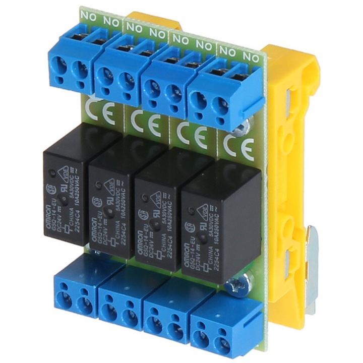 PK4-24-ZD relé modul, 4 kimenet, 24-45 VDC, 72x44x40mm