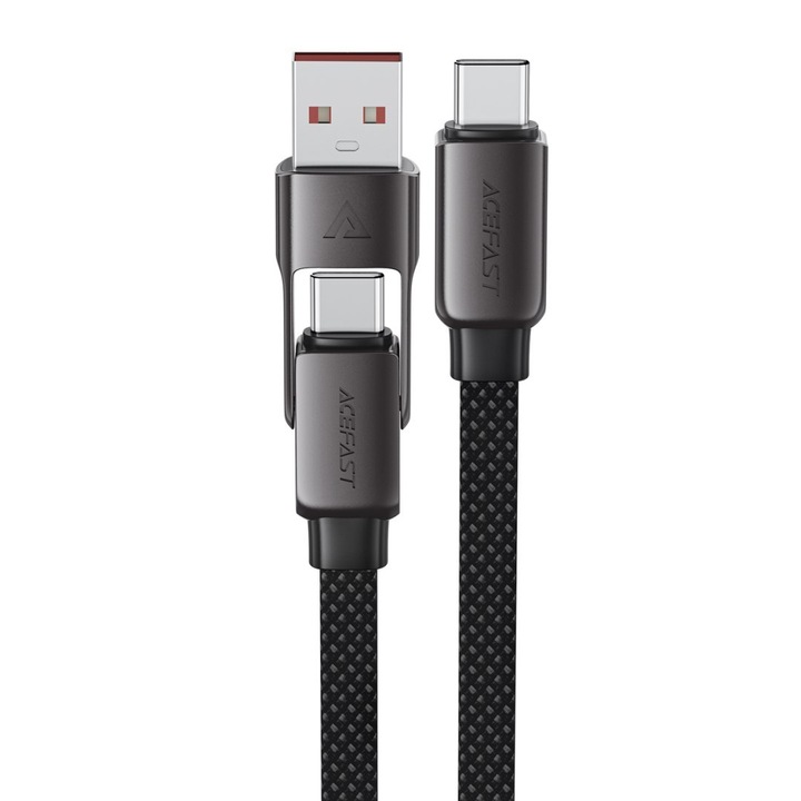 Cabluri de date USB-C - USB-A, Acefast C13-05, 3A, 480Mb/s, 0.2m, negru, set