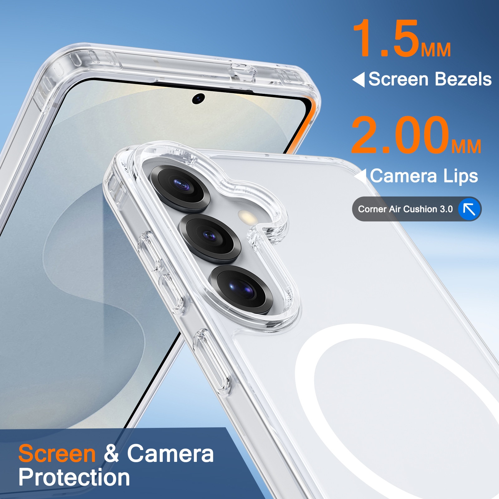 Husa pentru Samsung Galaxy S25 5G, set cu 2 protectii din sticla securizata, TPU, transparent