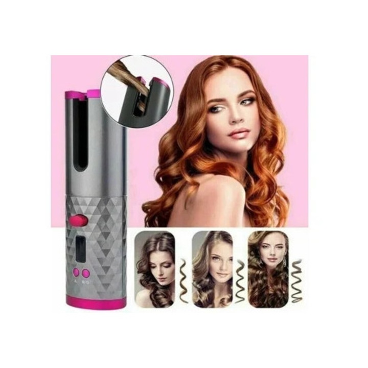 Vezeték nélküli mini hajsütővas, állítható hőmérséklet, 20x3cm