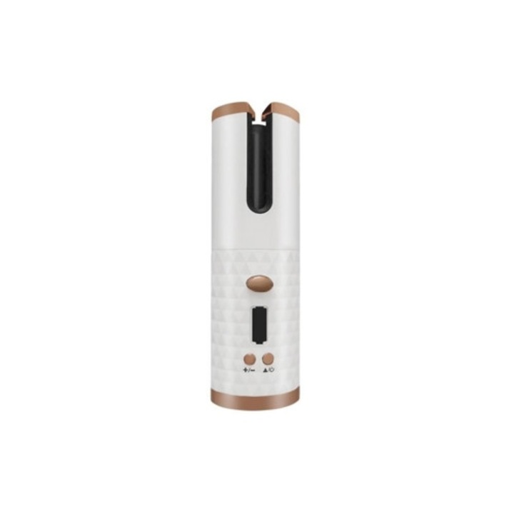 Автоматична маша за коса, USB зареждане, LCD екран, бяла