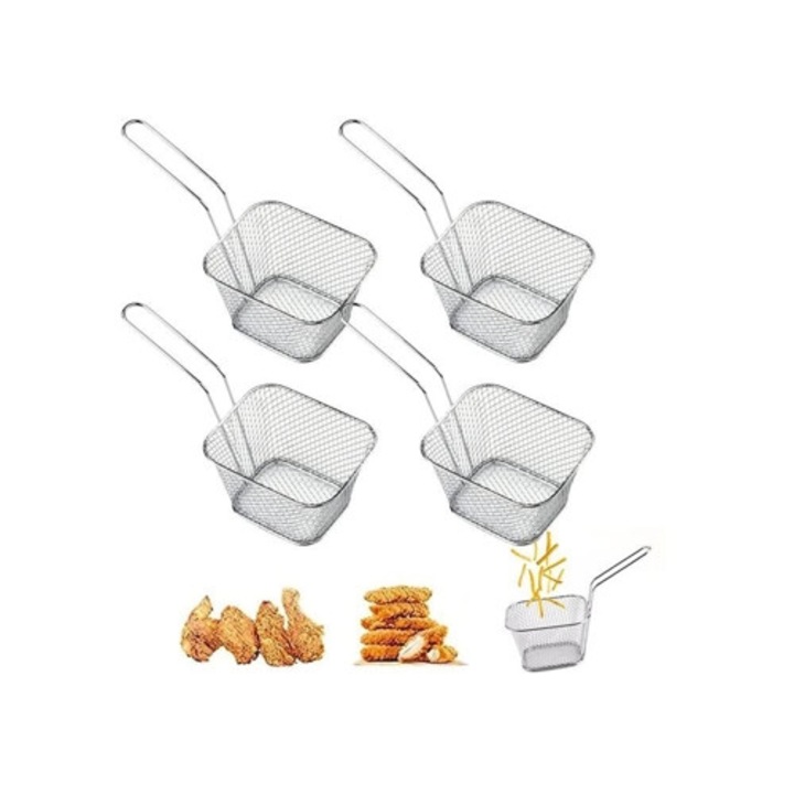 Set 4 cosuri servire mini patrate inox 143
