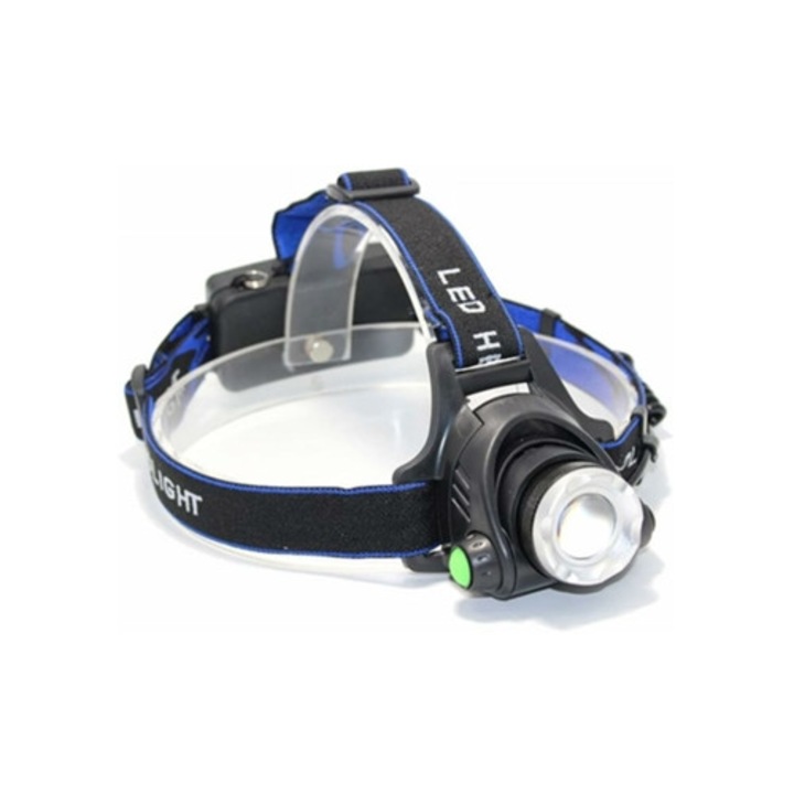 Lanterna frontal LED 8000 lumeni, impermeabila, cu zoom, 3 moduri