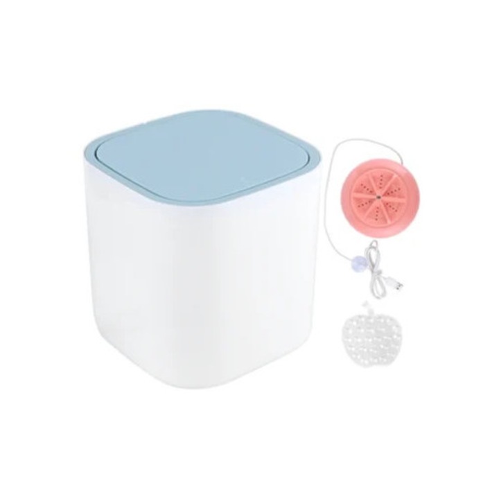 Mini hordozható mosógép, 3,8 l, USB, rózsaszín