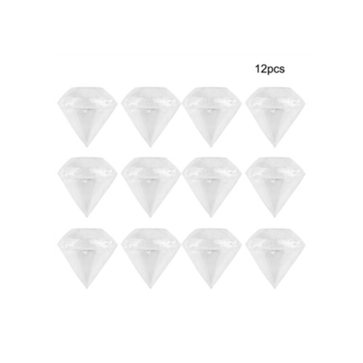 Cutii bomboane din plastic transparente diamant set 12 buc