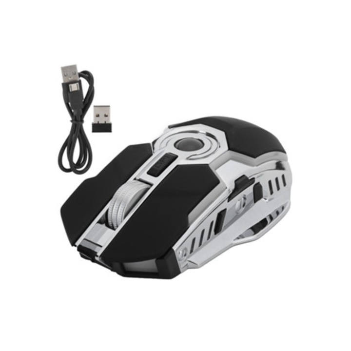Mouse wireless pentru jocuri, recargabil, USB, pentru PC si laptop