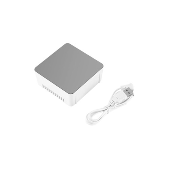 LED цифрово козметично огледало с будилник, многофункционално, квадратно