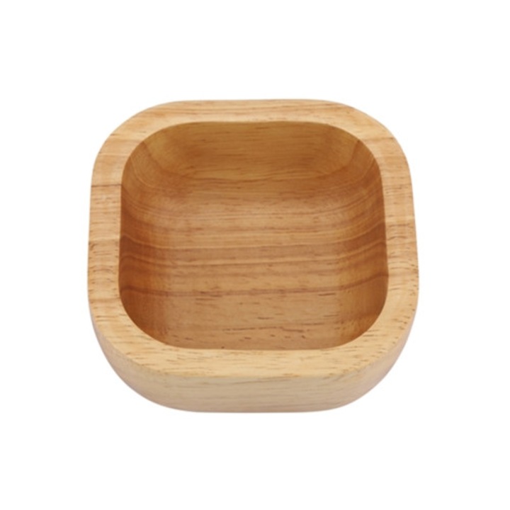 Tava servire din lemn, 15x15x4.5 cm, eleganta, pentru mese si gustari