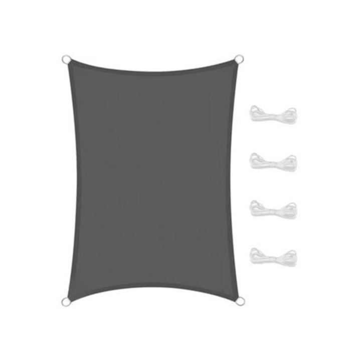 Umbra rectangulara pentru gradina, 2x3m, rezistenta la UV, gri