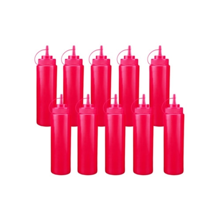 Set 10 dozatoare condimente plastic rosu 10x5cm