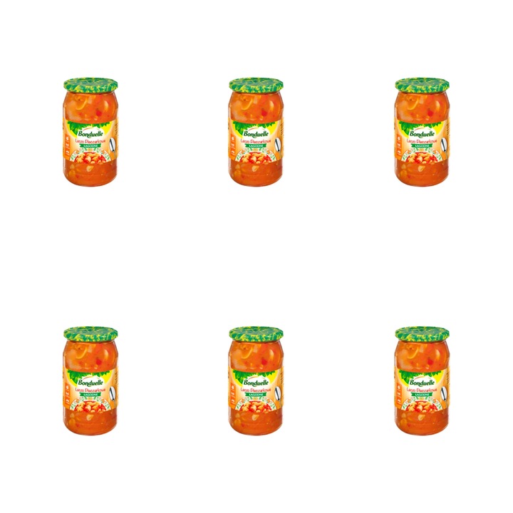 Lecso cu ciuperci Bonduelle set de 6 bucati, 800 ml, vegetariana, fara alergeni
