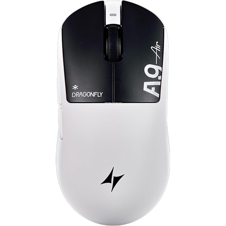 Mouse gaming ATK Dragonfly A9 Air, ergonomic, 47g, 300h autonomie, Alb/Negru