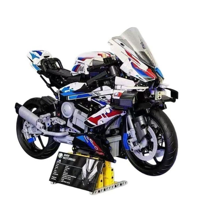 Set de constructii motocicleta BMW M1000RR, pentru colectionari si barbati