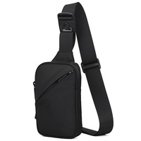 Geanta crossbody unisex impermeabila cu compartimente multiple, mini compacta exterior
