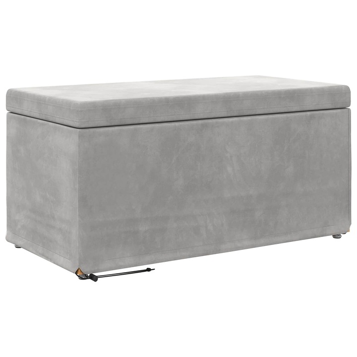Taburet vidaXL, Gri deschis 81 x 41 x 40 cm Catifea si lemn stratificat