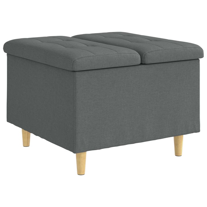 vidaXL Tároló oszmán párnával Sötétszürke 60 x 60 x 45 cm szövet 876819